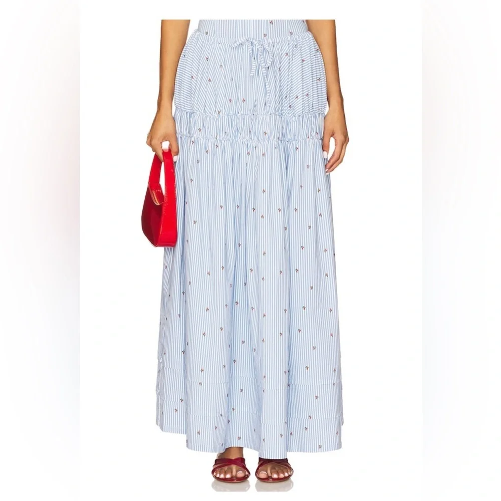 Tiered Midi Skirt in Sky Multi WeWoreWhat - Picture 1 of 7